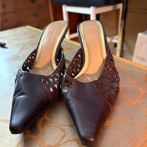 Kelly & Katie Dark Brown Leather Mules